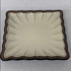 Roscher Hobnail Square Salad Plate - Beige/Brown - New